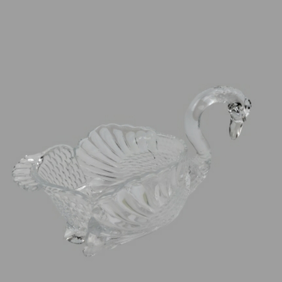 Shannon Godinger Crystal Swan Bowl centerpiece dish bowl clear - Picture 15 of 15